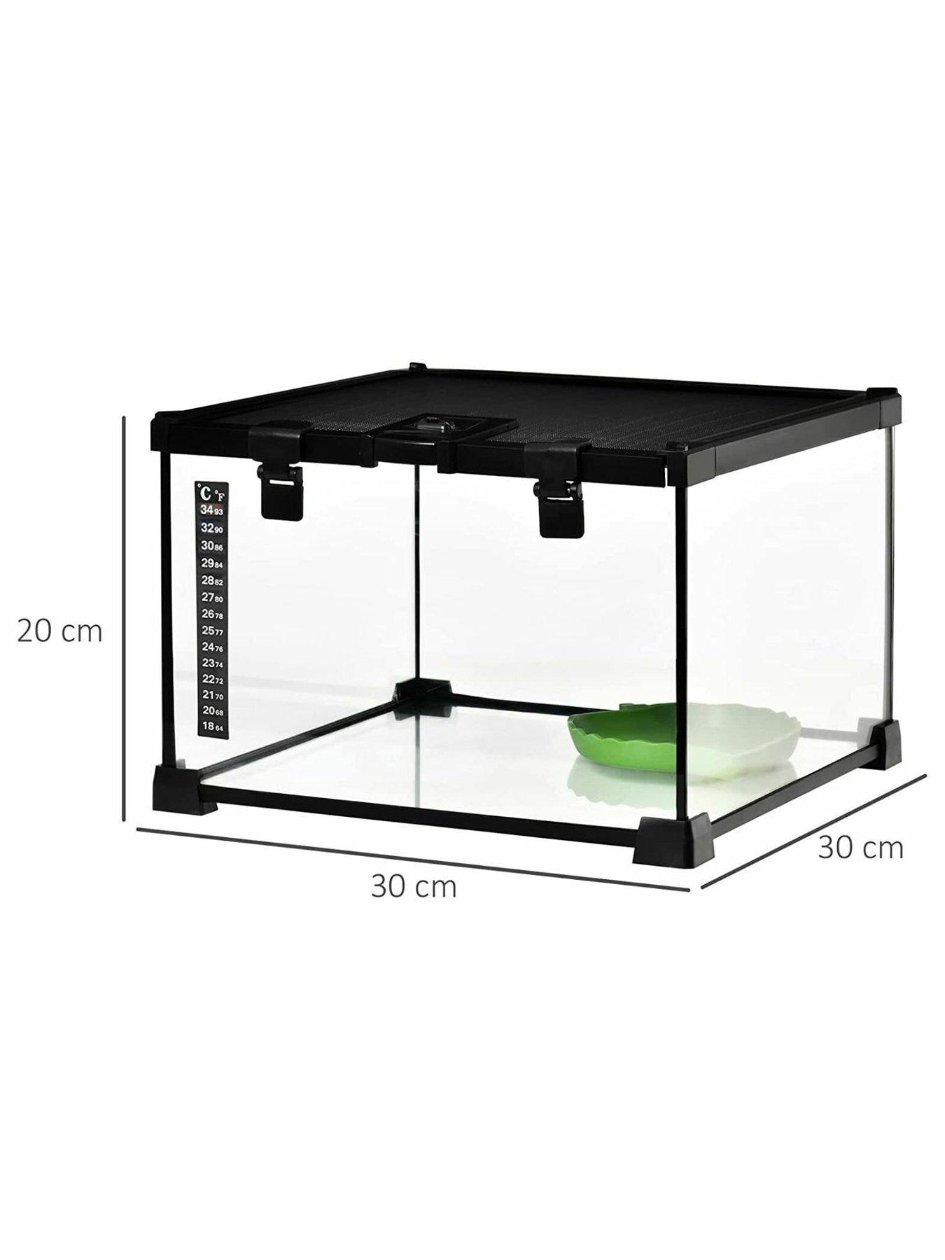  image of pawhut-reptile-terrarium-for-lizards-horned-frogs-andnbspsnakes--nbspblack-30-x-30-x-20cm