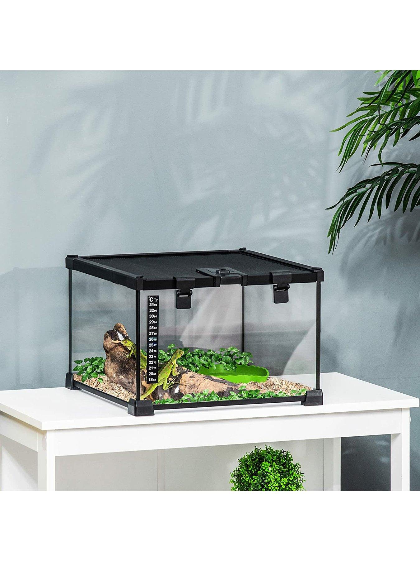  image of pawhut-reptile-terrarium-for-lizards-horned-frogs-andnbspsnakes--nbspblack-30-x-30-x-20cm