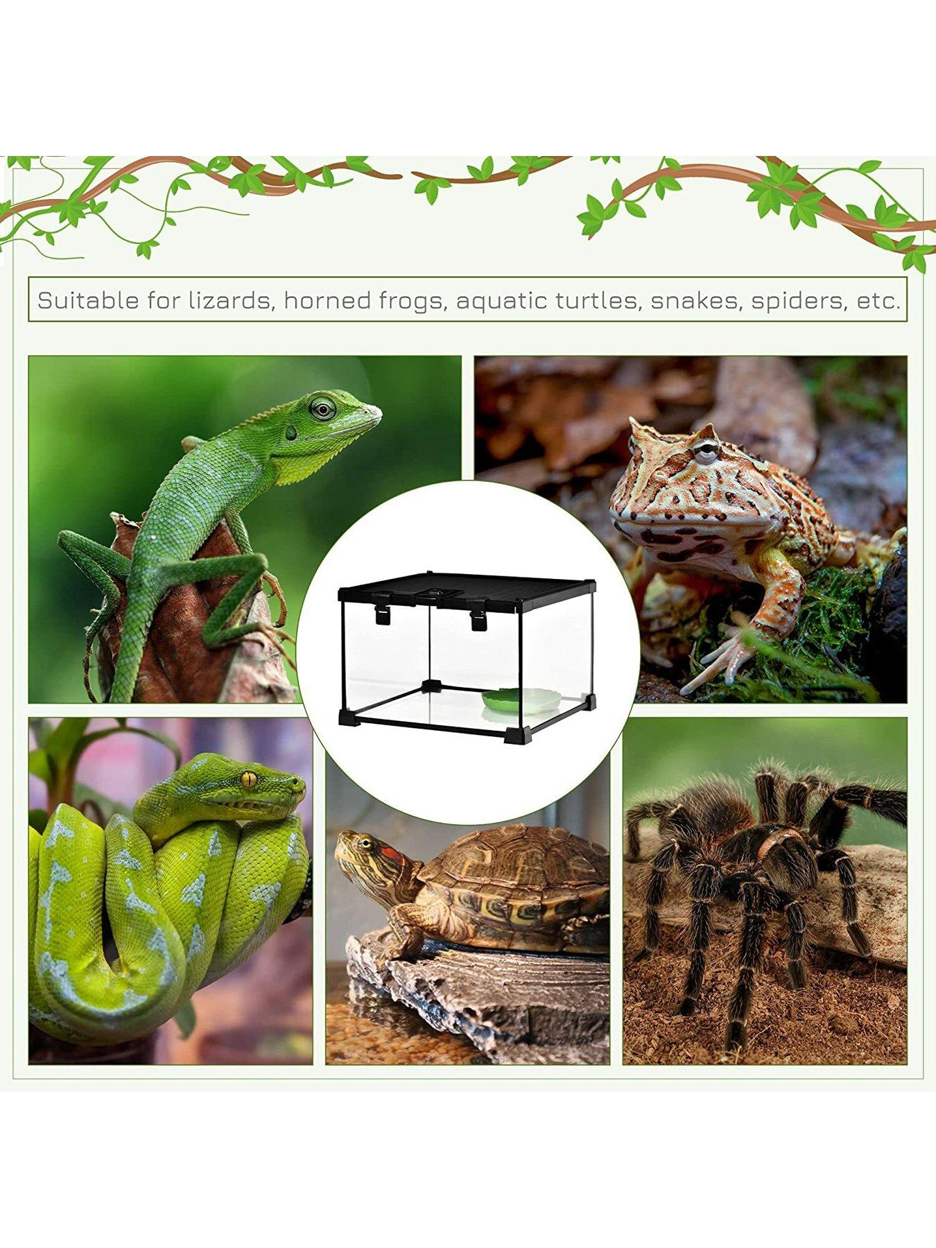  image of pawhut-reptile-terrarium-for-lizards-horned-frogs-andnbspsnakes--nbspblack-30-x-30-x-20cm