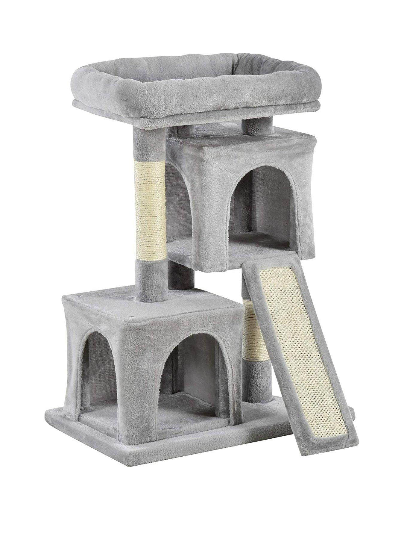 PawHut Cats 3-Tier Sisal Rope Leisure Tree - Light Grey
