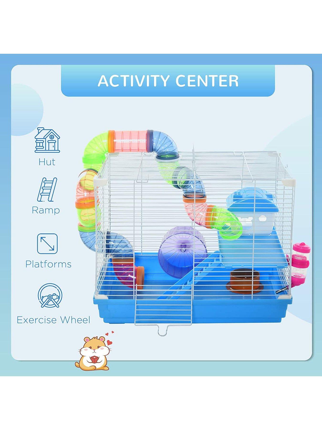 Illustration of Cage With Hamster Exercise Wheel And Play Area