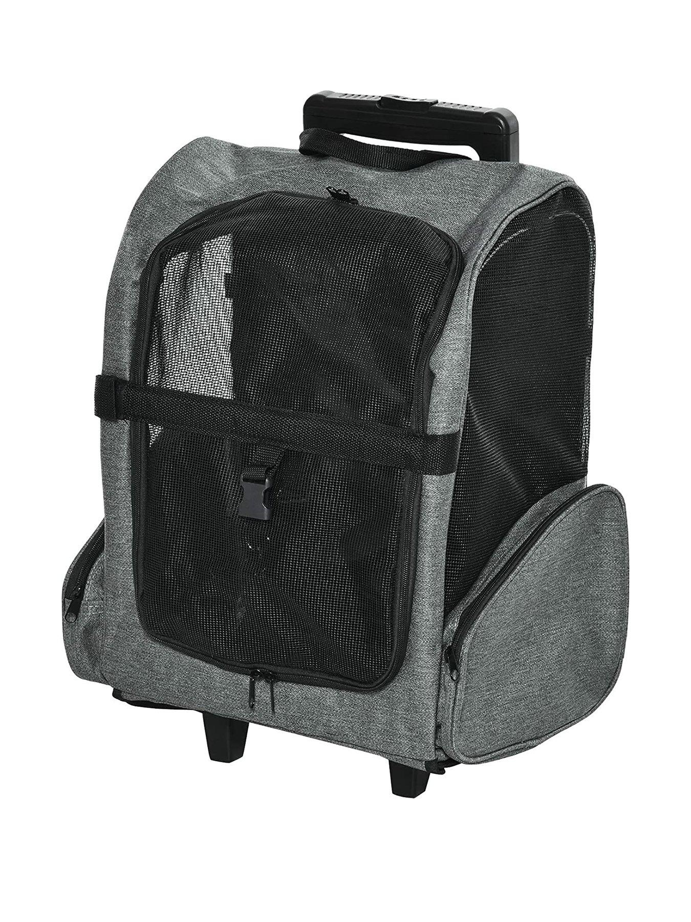PawHut Pet Travel Backpack Bag with Telescopic Wheel