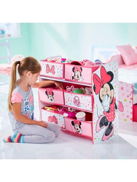 minnie-mouse-kids-bedroom-toy-storage-unit-with-6-fabricnbspstorage-boxes