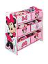  image of minnie-mouse-kids-bedroom-toy-storage-unit-with-6-fabricnbspstorage-boxes