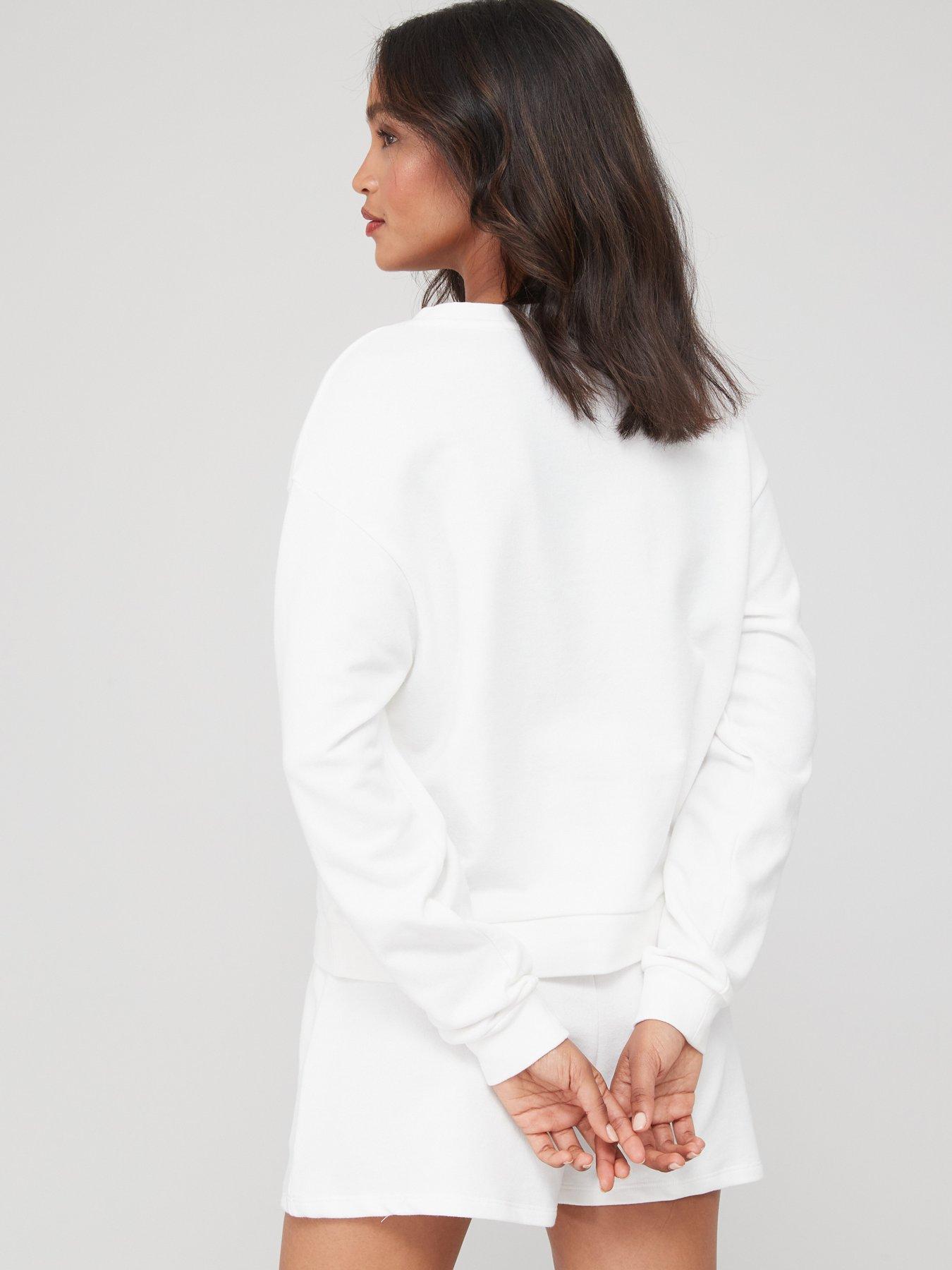 stillFront image of v-by-very-lightweight-loose-fit-sweatshirt-cream
