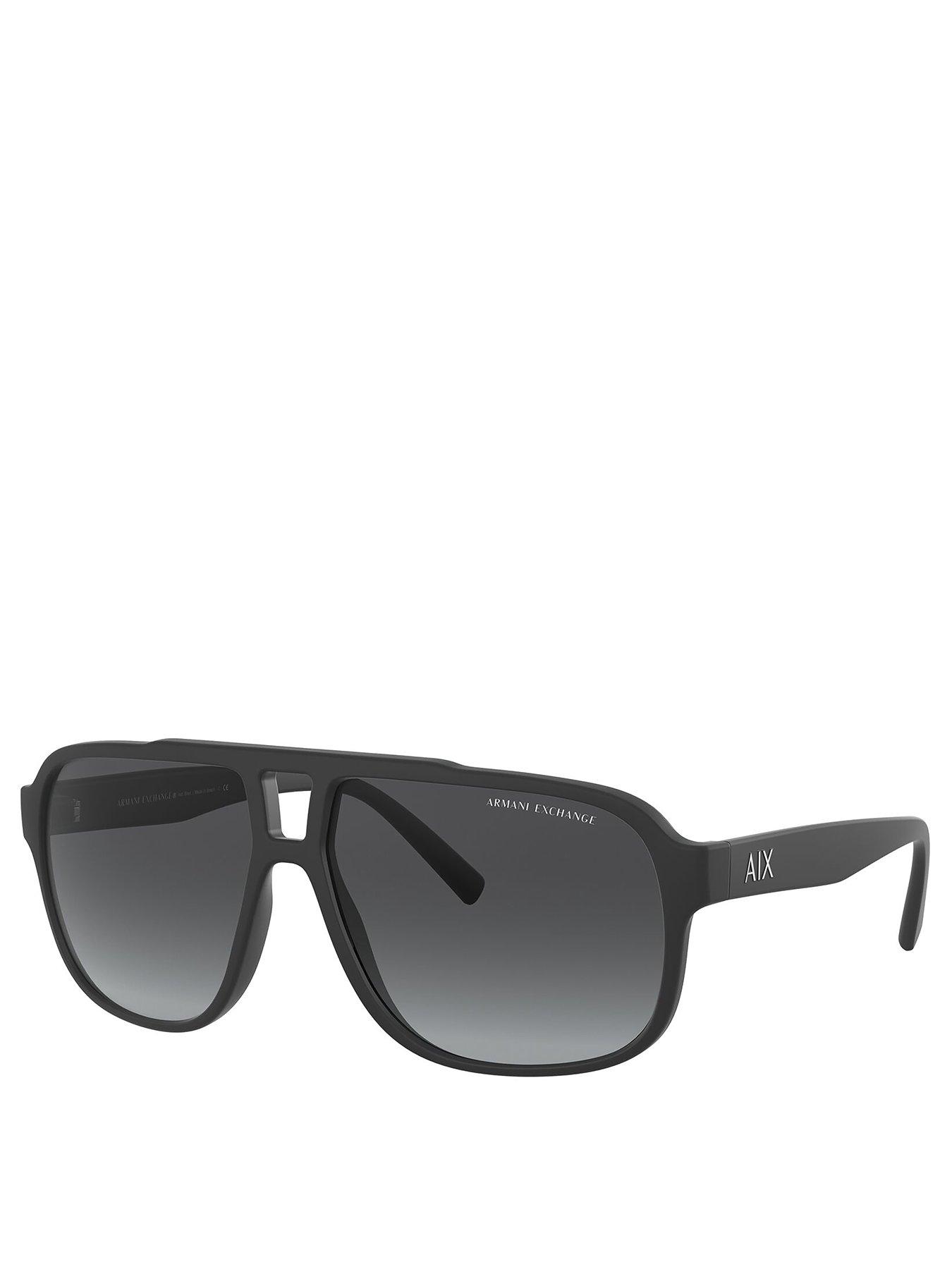 Armani Exchange Large Aviator Sunglasses Black Littlewoods