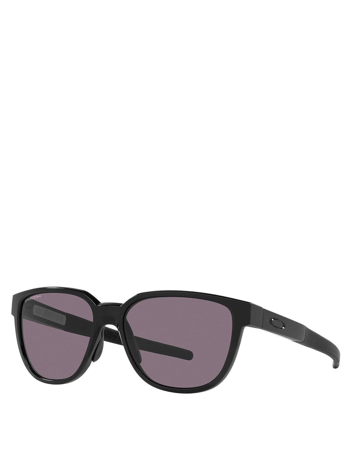 front image of oakley-actuator-rectangle-sunglasses-black