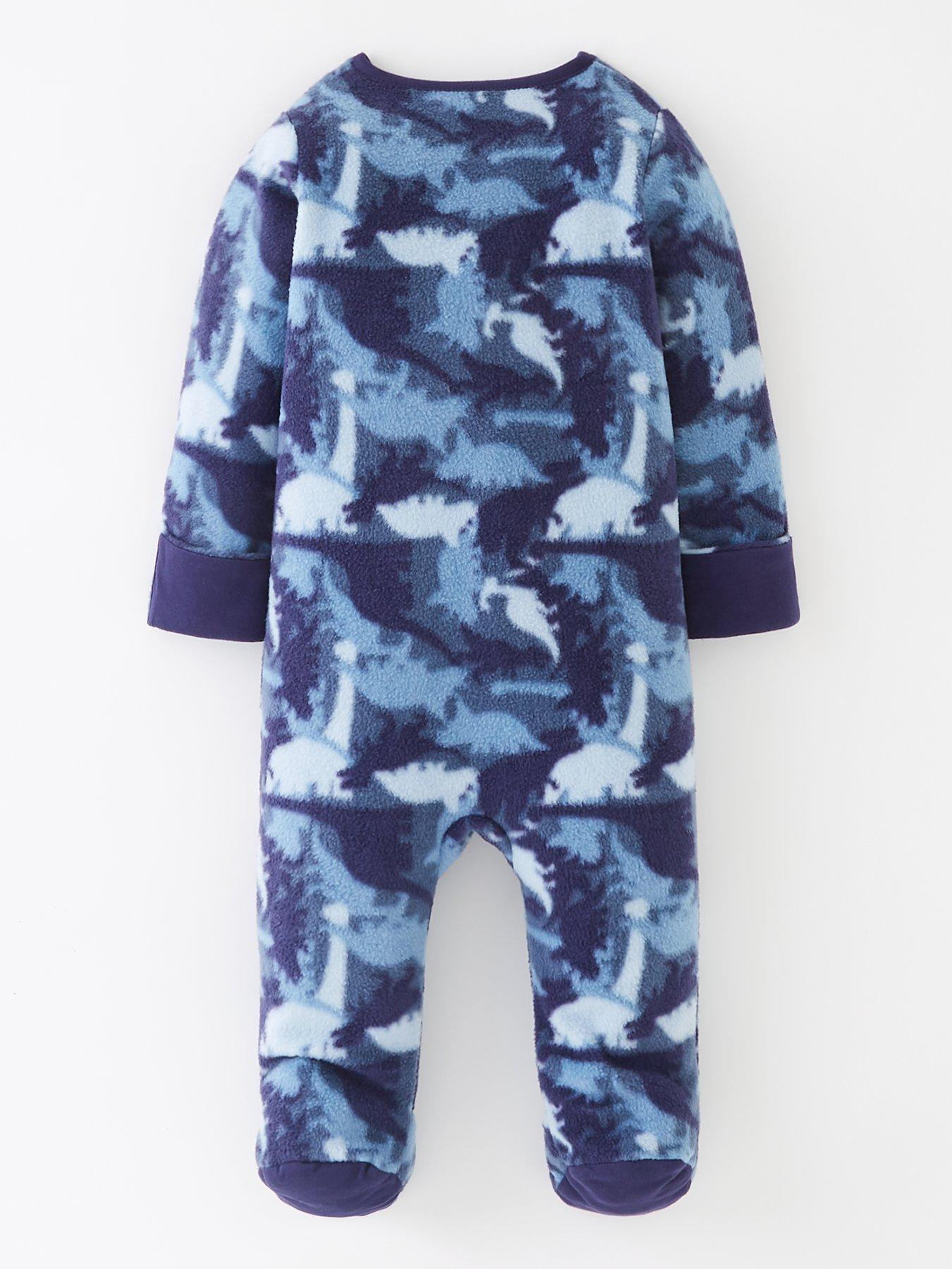 Mini V by Very Baby Boys Camo Print Fleece Sleepsuit