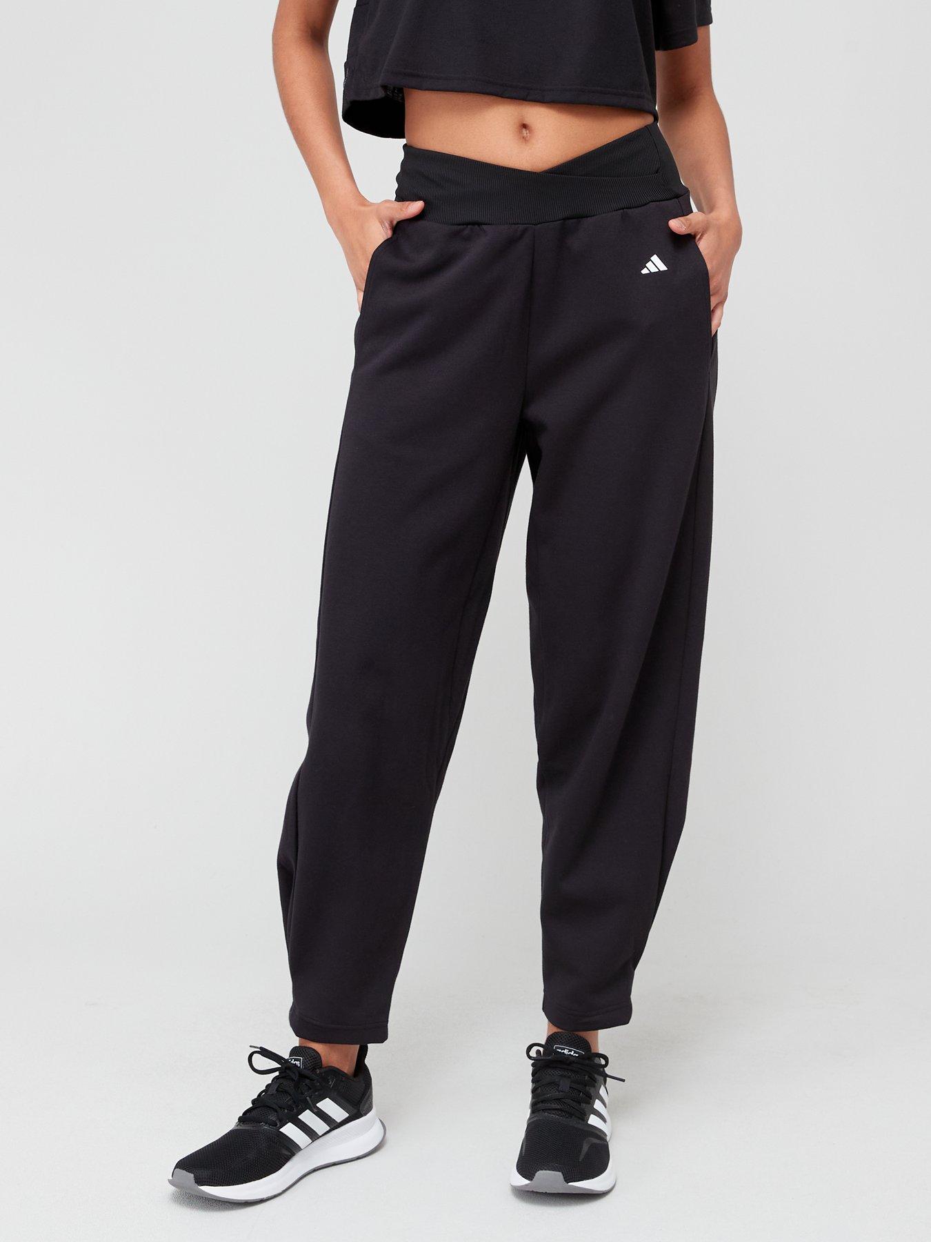 Womens Plus Size Trefoil Joggers - Black