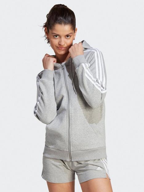 adidas-sportswear-essentials-3-stripes-full-zip-fleece-hoodie-greywhite