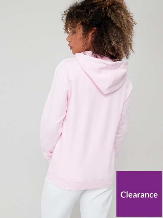 stillFront image of adidas-sportswear-essentials-3-stripes-french-terry-regular-full-zip-hoodie-pink