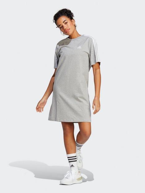 adidas-sportswear-essentials-3-stripes-single-shirt-boyfriend-tee-dress-greywhite