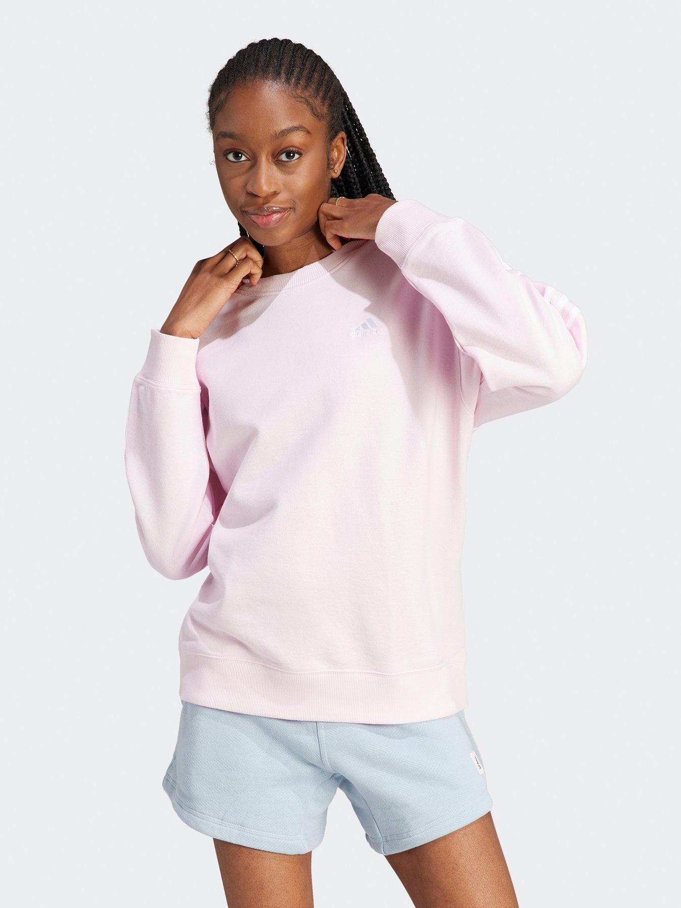 adidas Sportswear Essentials 3 stripes Sweatshirt Pink littlewoods