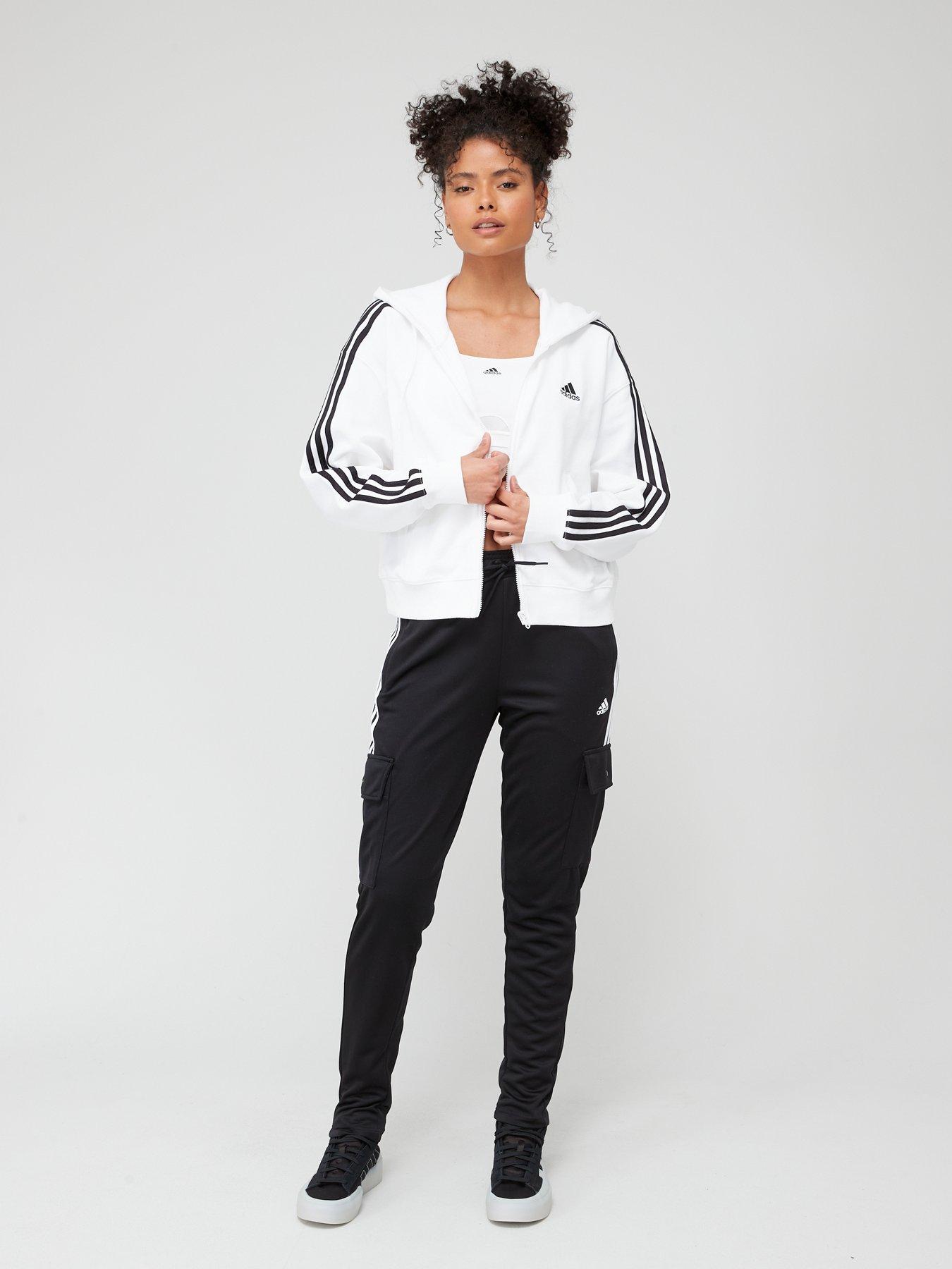 Essentials 3-Stripes French Terry Crop Hoodie