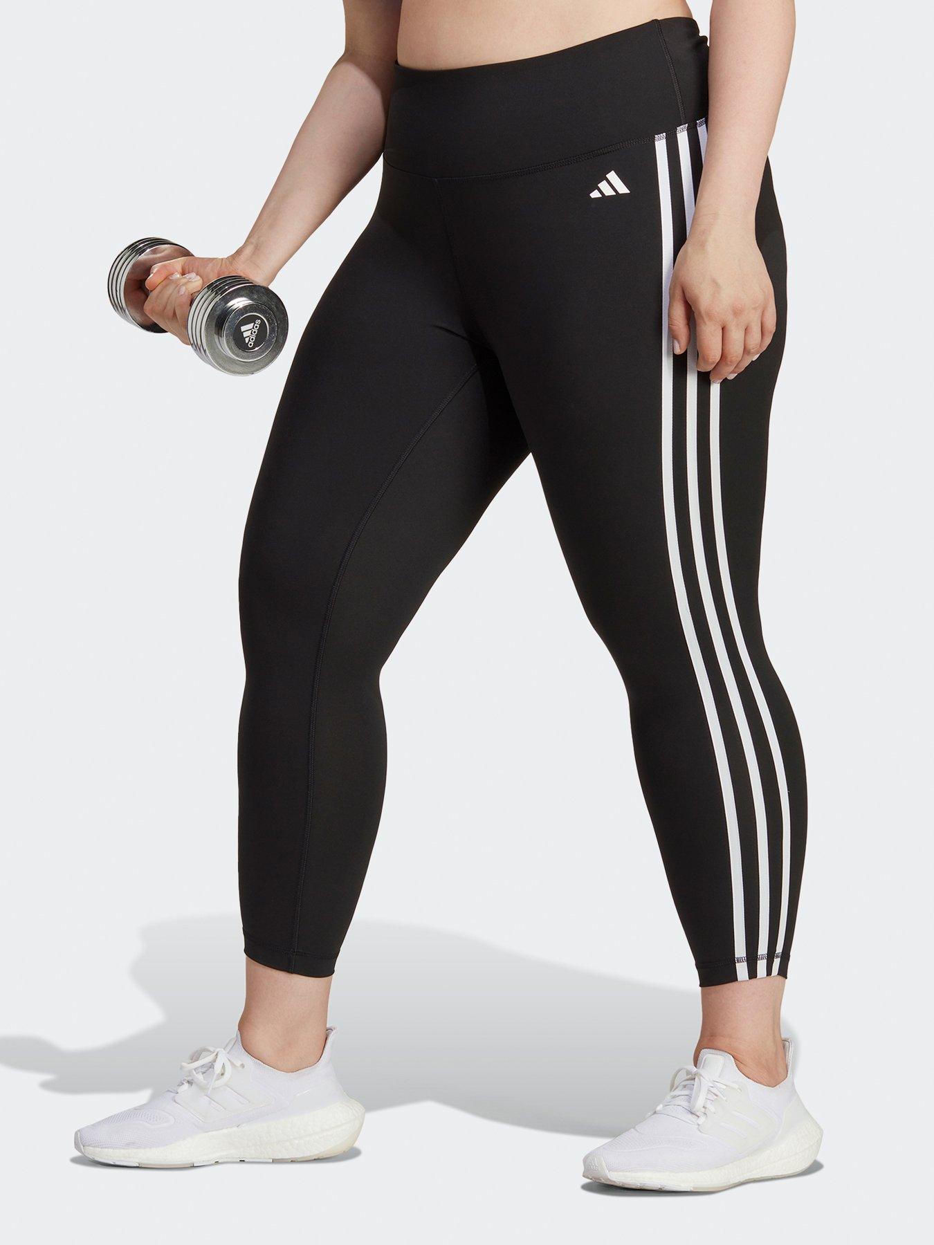 adidas Train Essentials 3-Stripes High-Waisted 7/8 Training Leggings -  Black