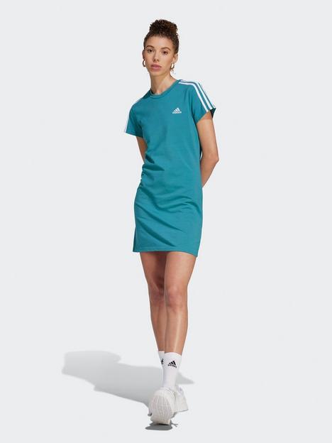 adidas-sportswear-essentials-3-stripes-tee-dress-blue