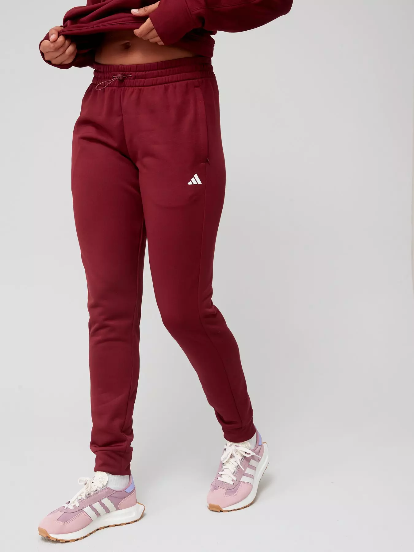adidas womens red joggers