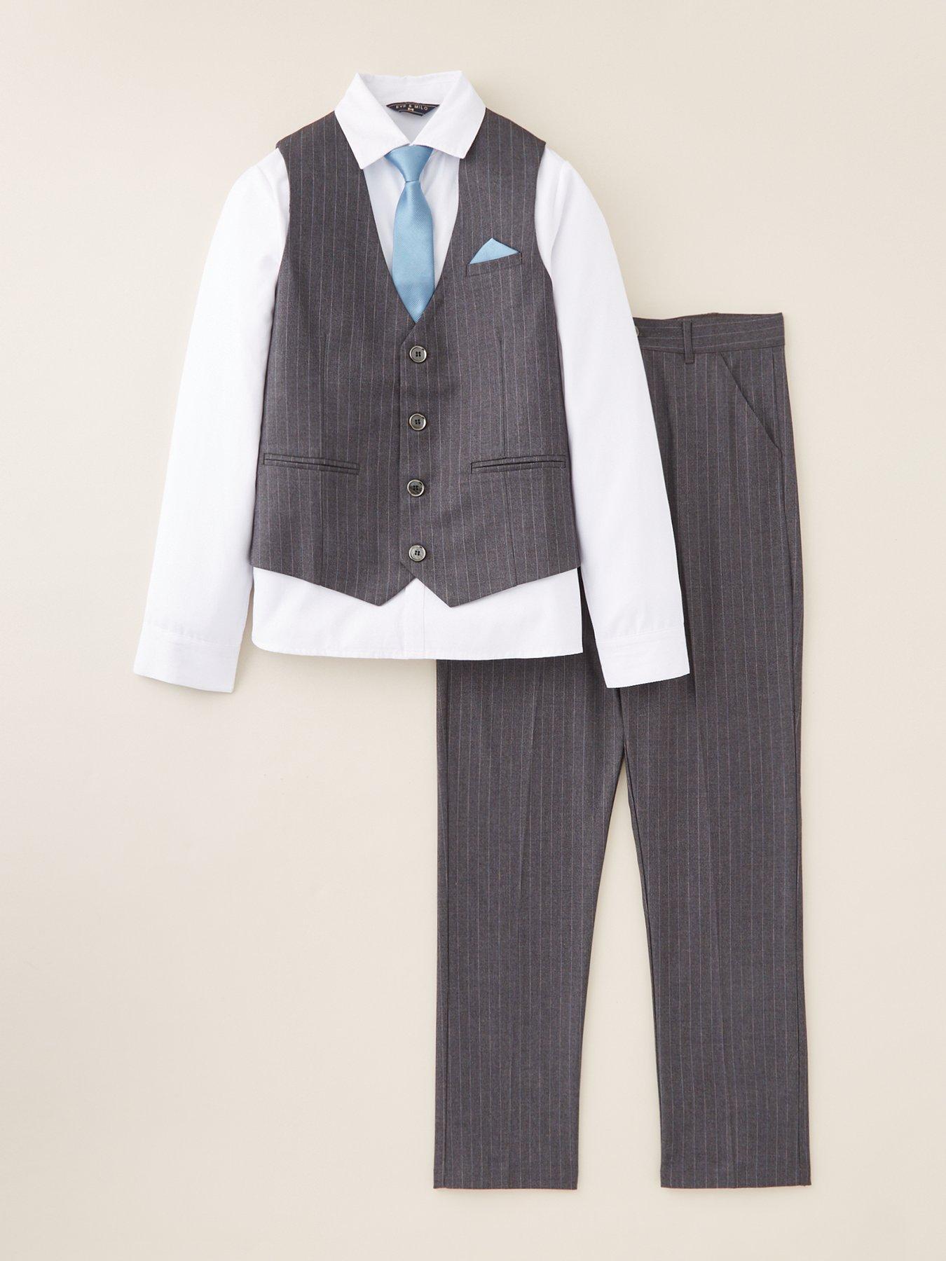 Eve and Milo Children's Pinstripe Trouser, Waistcoat and Shirt Suit ...