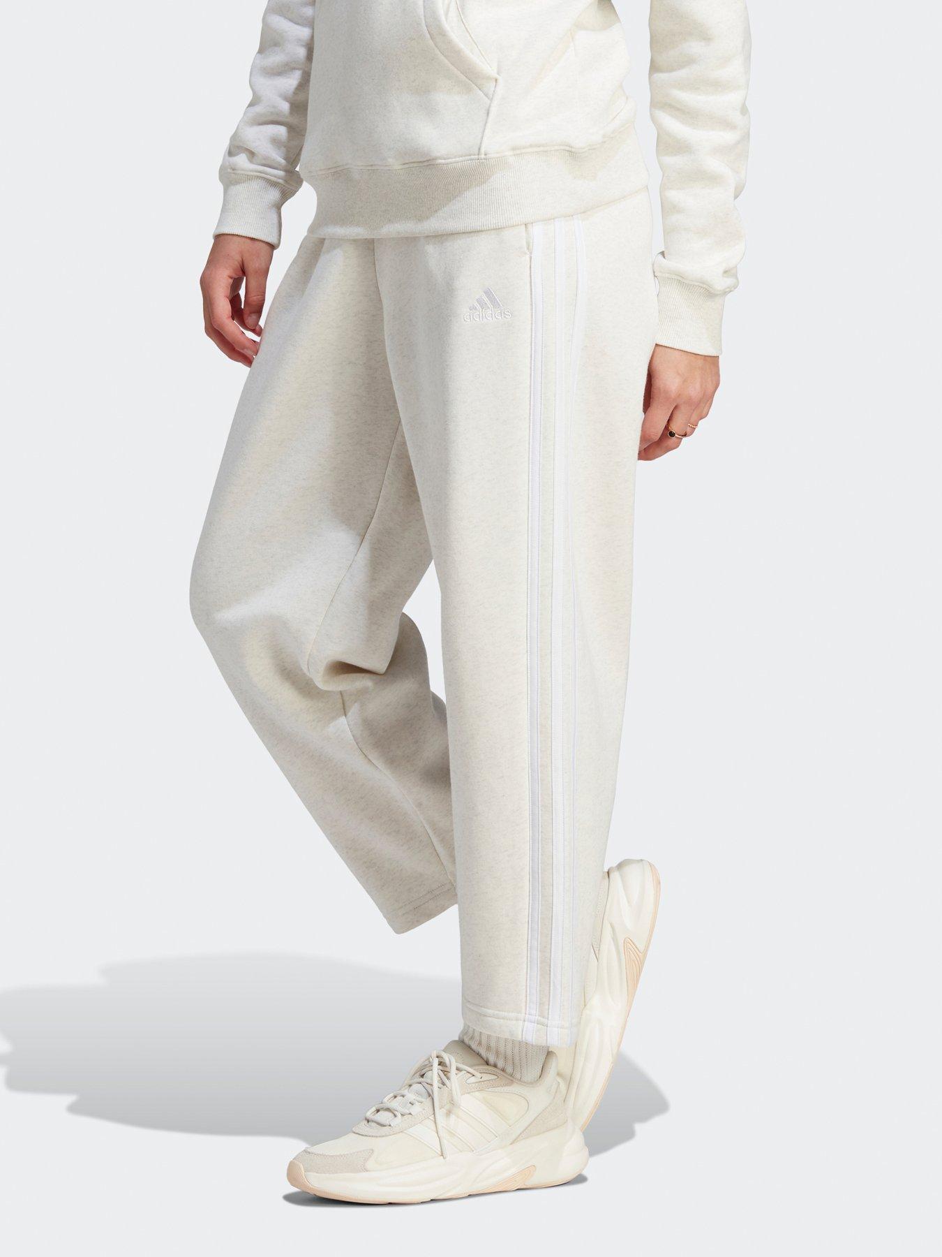 Essentials 3-stripes Open Hem Fleece Joggers - Off White