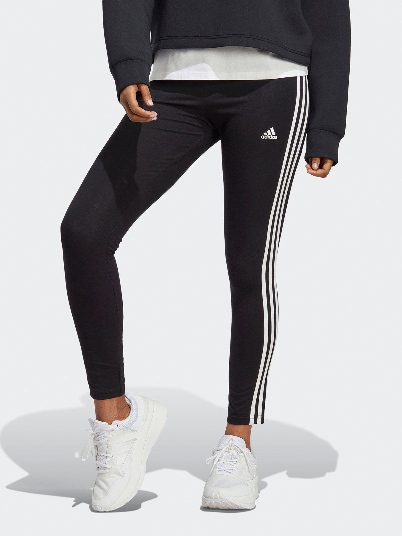 Image 1 of 4 of adidas Sportswear Womens High Waisted 3 Stripe Leggings - Black/White