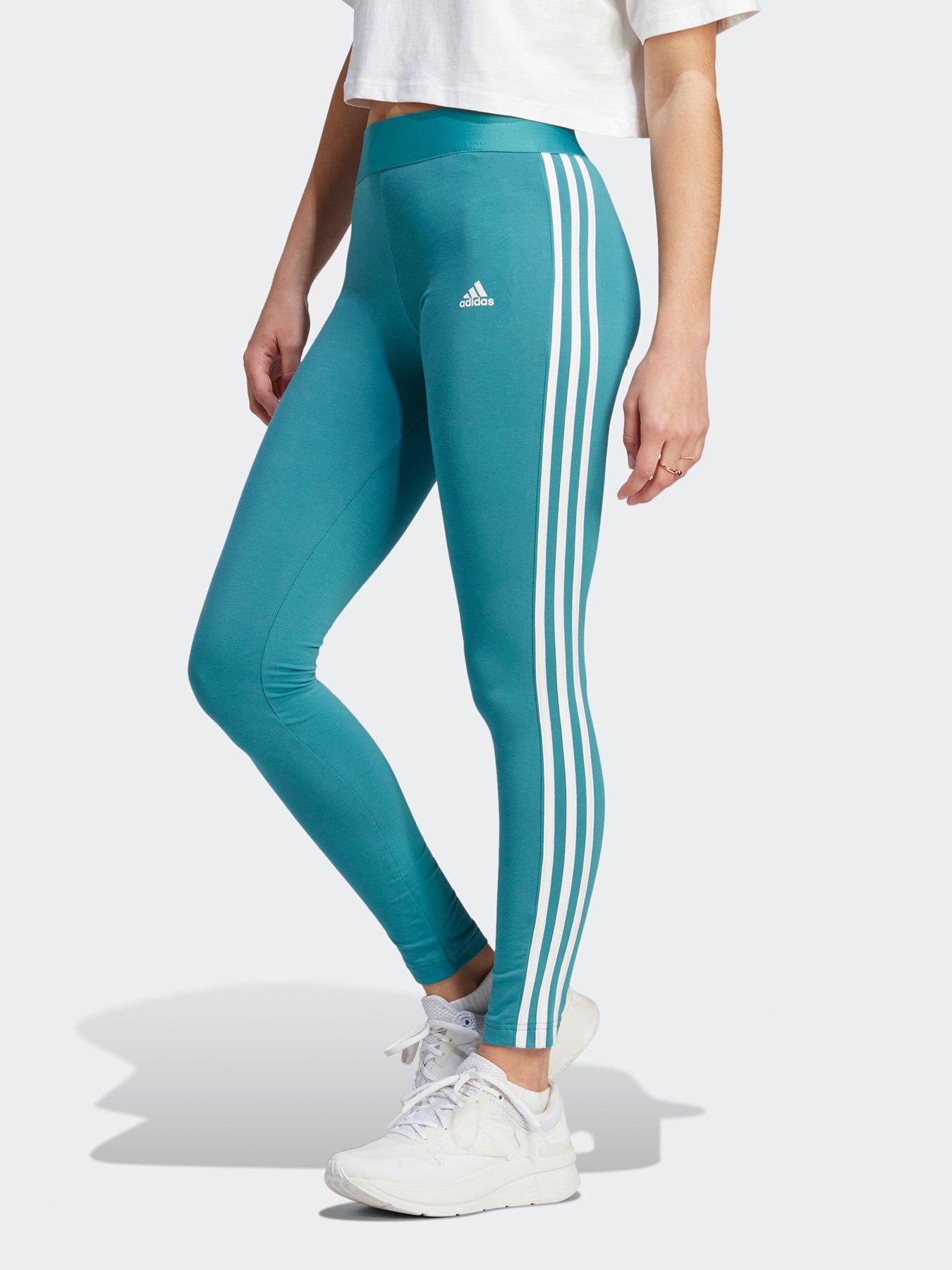 adidas Sportswear Women s Sportswear 3 Stripes Leggings BLUE littlewoods