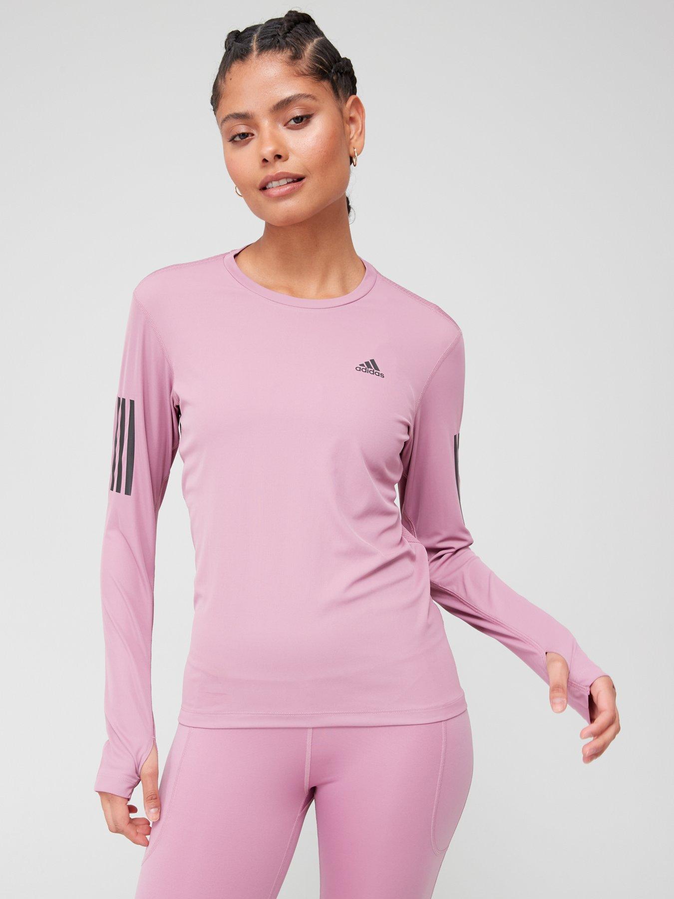 Long sleeve pink adidas on sale top