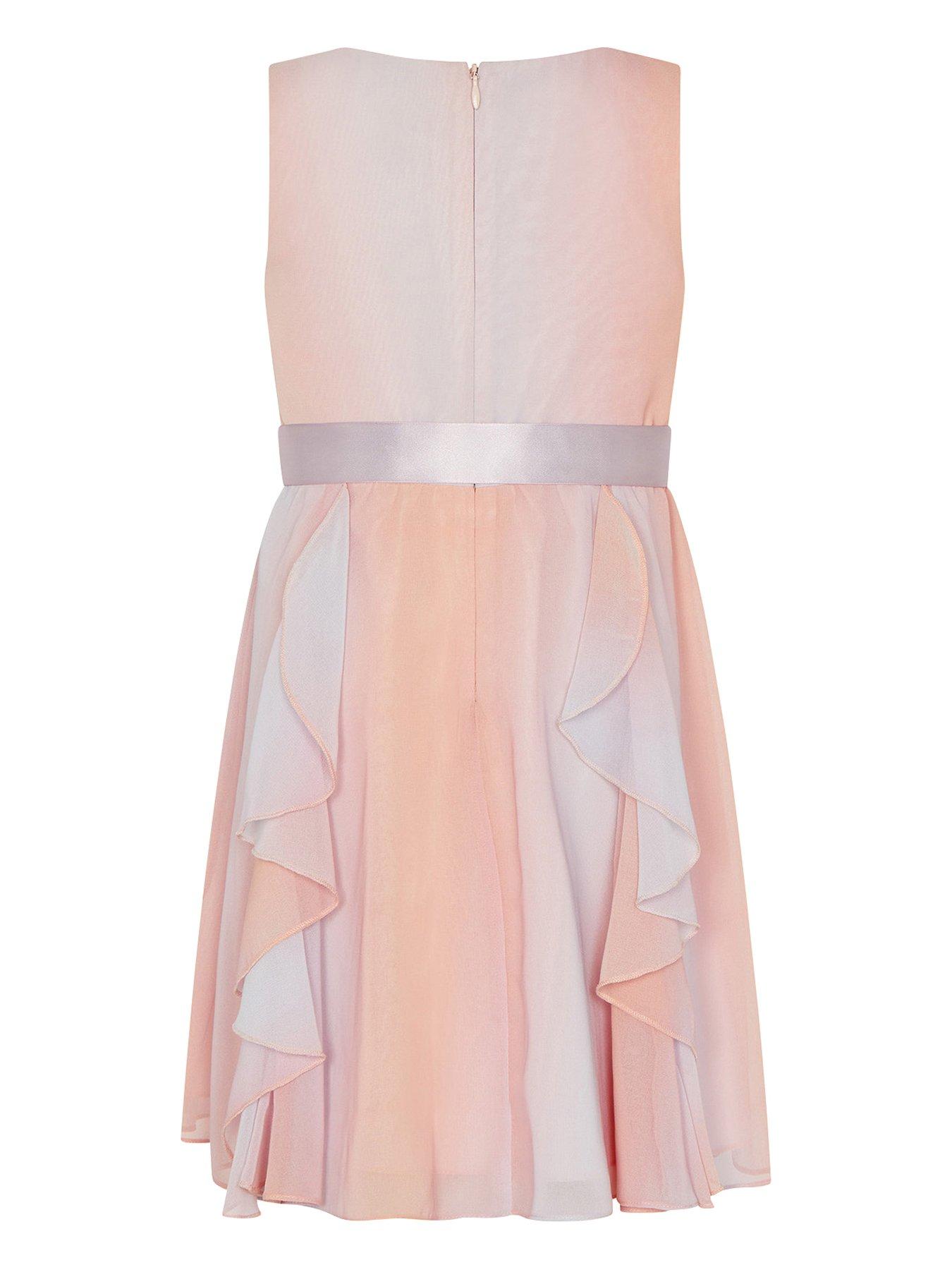 Girls Oula Rainbow Ombre Ruffle Dress Multi