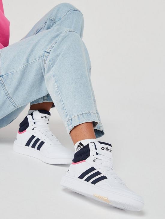 front image of adidas-sportswear-womens-sportswear-hoops-30-mid-classic-trainers-white