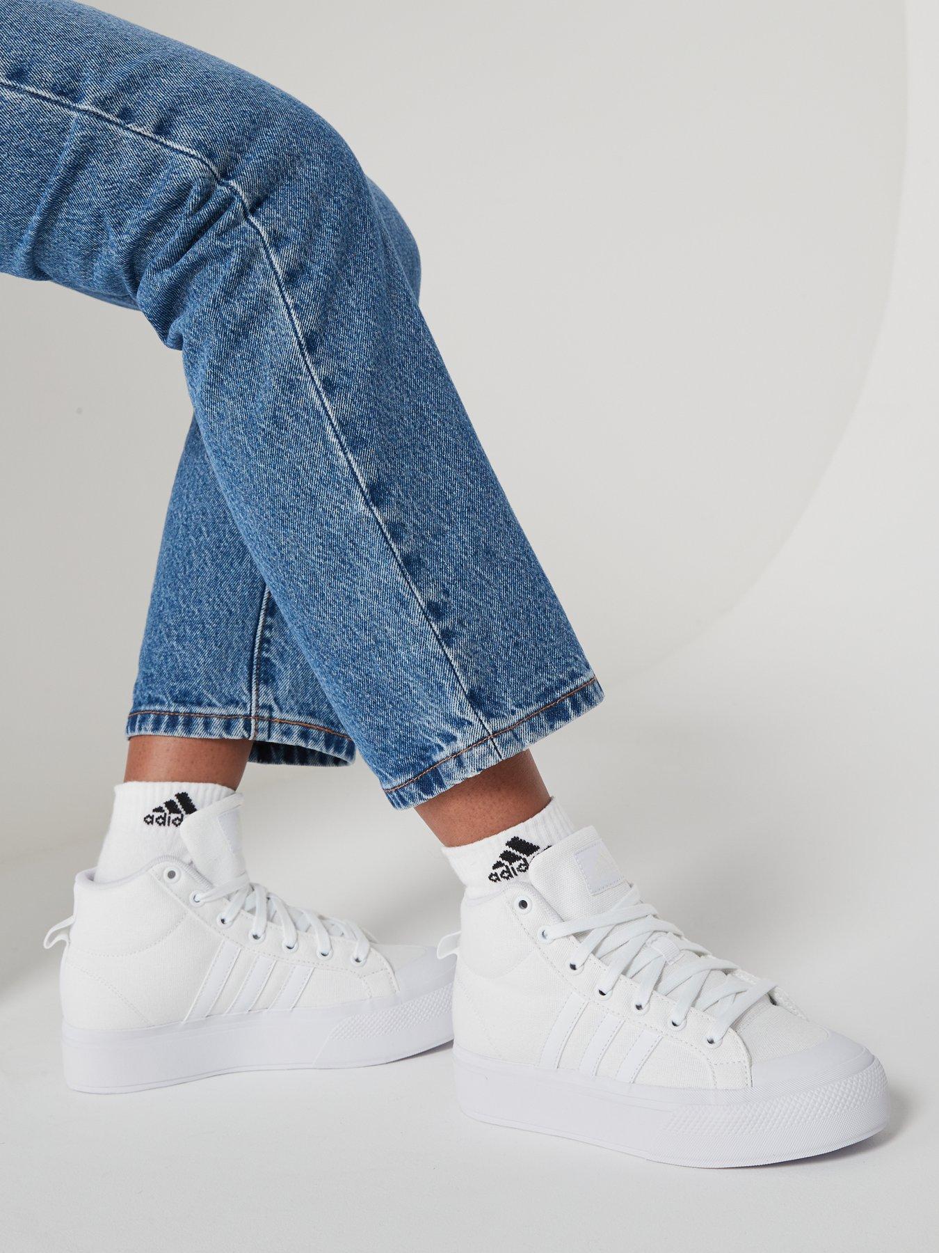 Buy Adidas women bravada mid lace up sneakers white Online