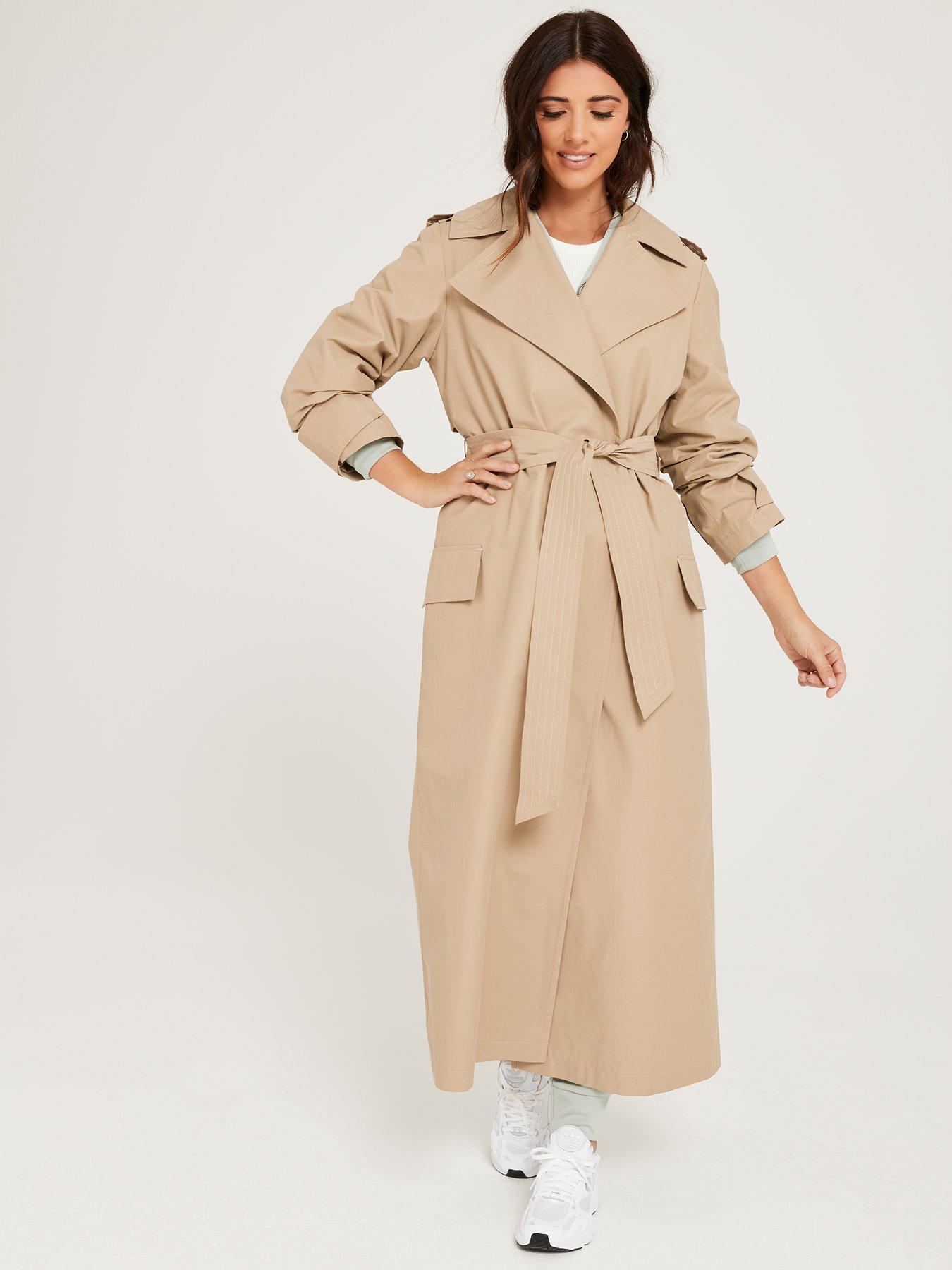 x V by Very Longline Trench Coat Camel