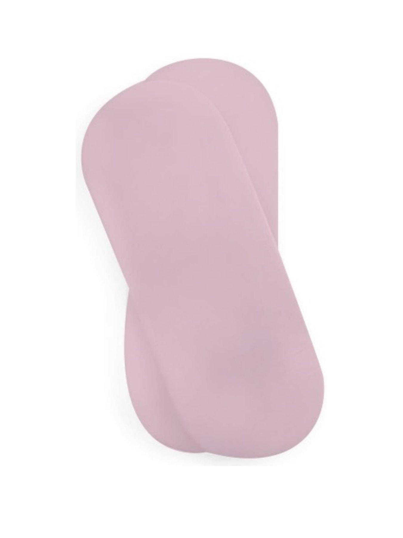 Image 2 of 3 of Clair De Lune 4 Pack Fitted Cotton Moses Basket Sheets (74 x 30 cm) - Pink/White