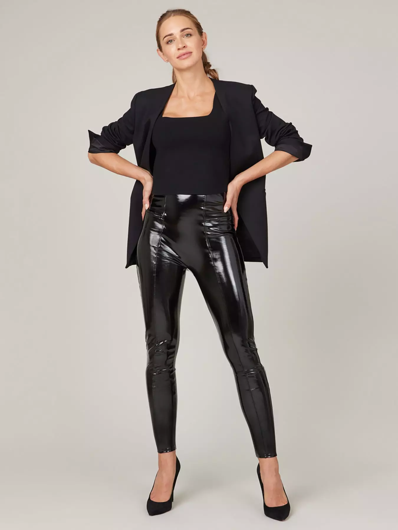 SPANX, Pants & Jumpsuits, Spanx Faux Leather Leggings Black Size Small  Petite New 540
