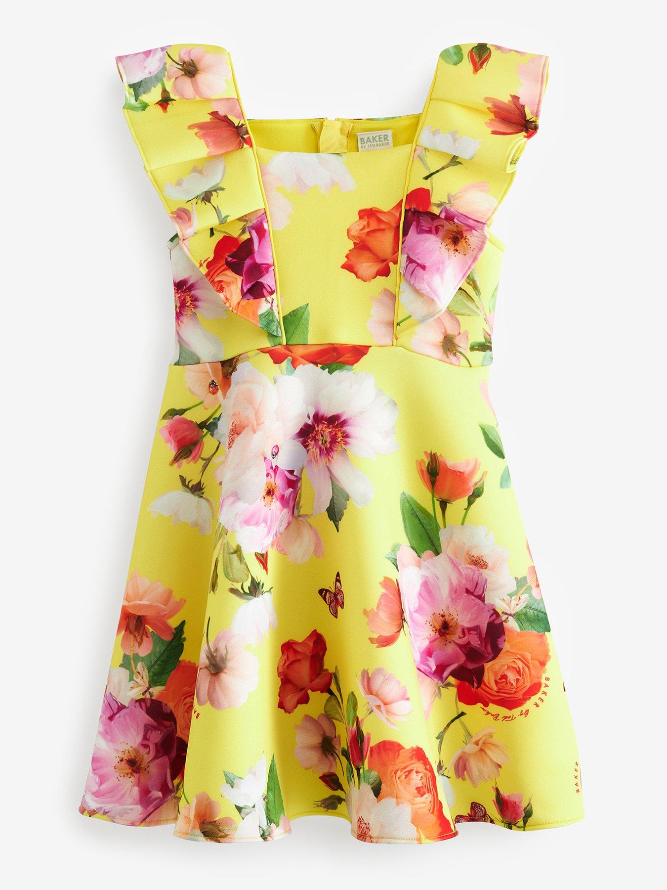 Ted Baker Baker By Ted Baker Older Girls Wisley Scuba Yellow Dress ...