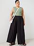  image of v-by-very-curve-pleated-pull-on-wide-leg-trouser-black