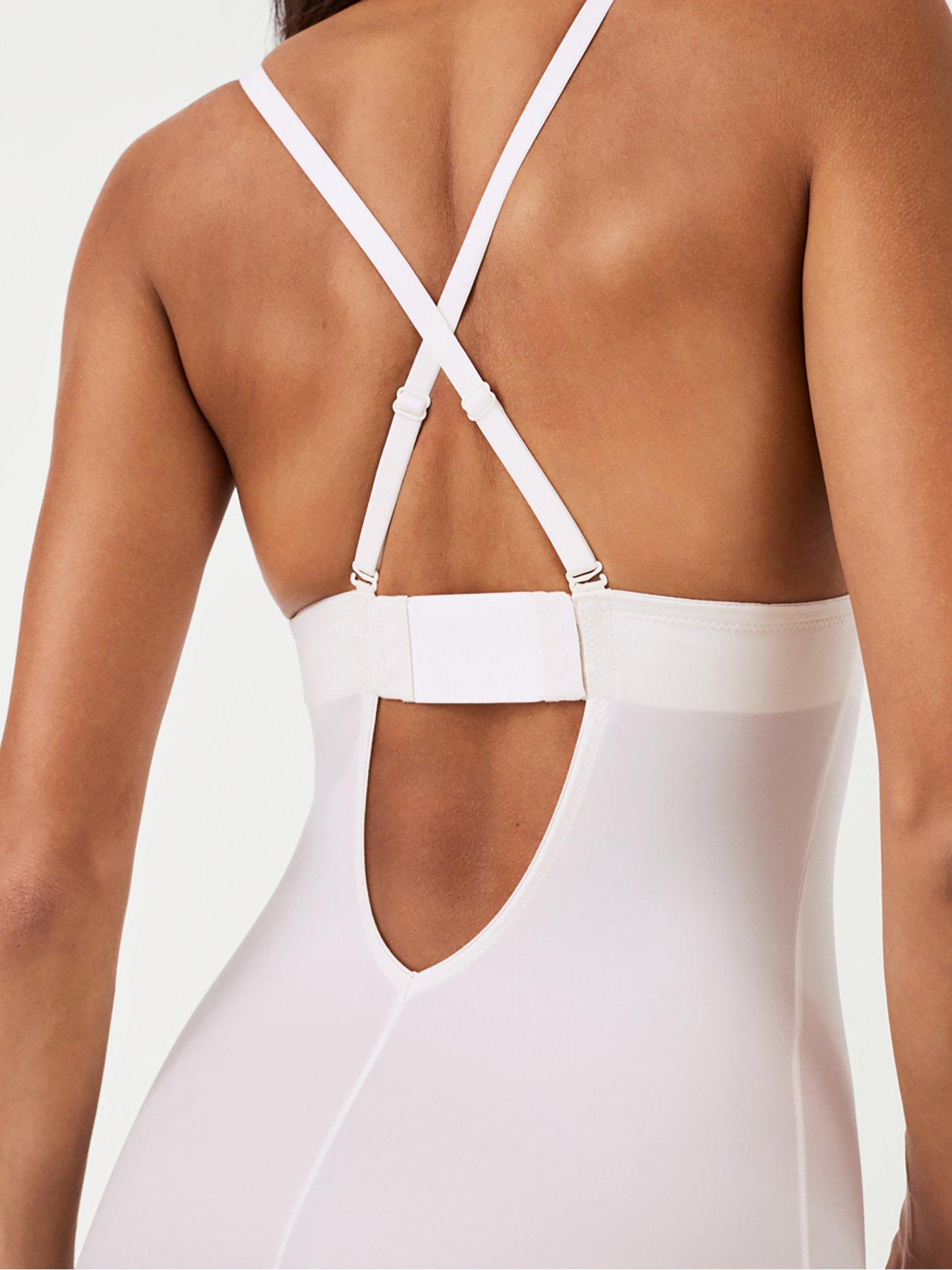 Image 4 of 5 of Spanx Suit Your Fancy Plunge Low Back Mid Thigh Bodysuit - Linen