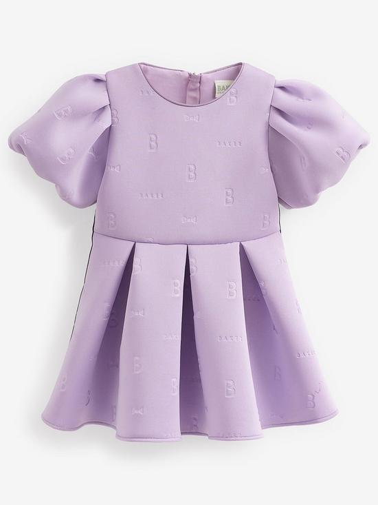 front image of ted-baker-baker-by-ted-baker-toddler-girls-embossed-scuba-dress-lilac