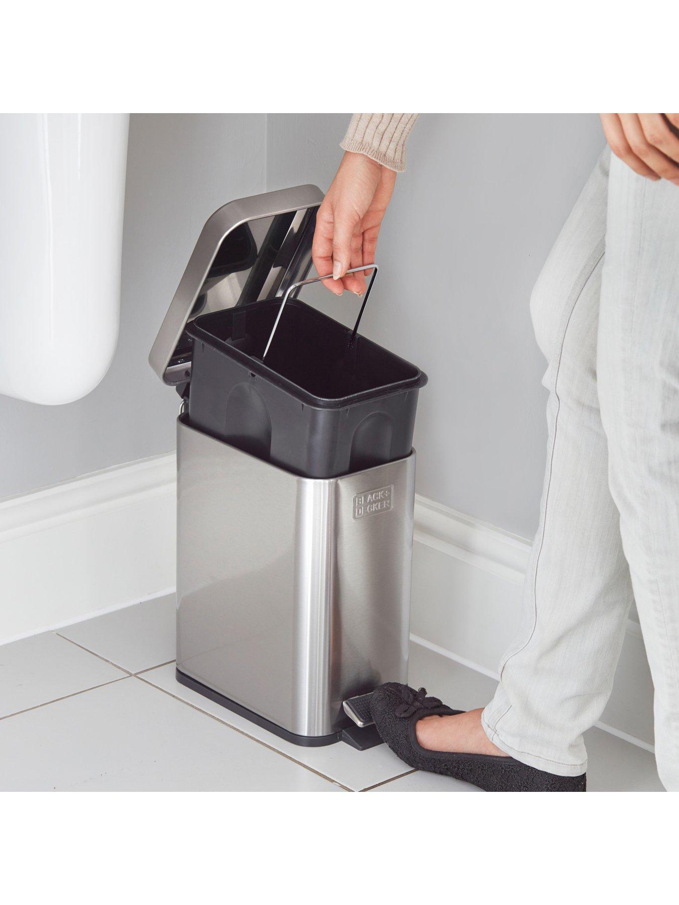  image of black-decker-5l-slimline-soft-close-pedal-bin