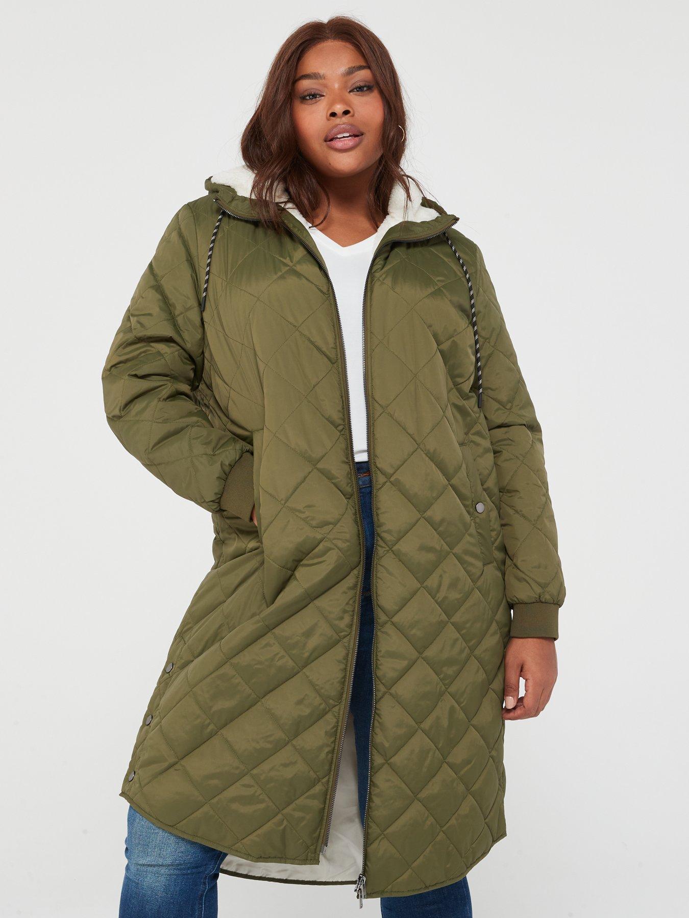 Only quilted longline hot sale padded jacket