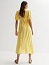 image of new-look-yellow-ditsy-floral-puff-sleeve-midi-dress