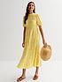  image of new-look-yellow-ditsy-floral-puff-sleeve-midi-dress