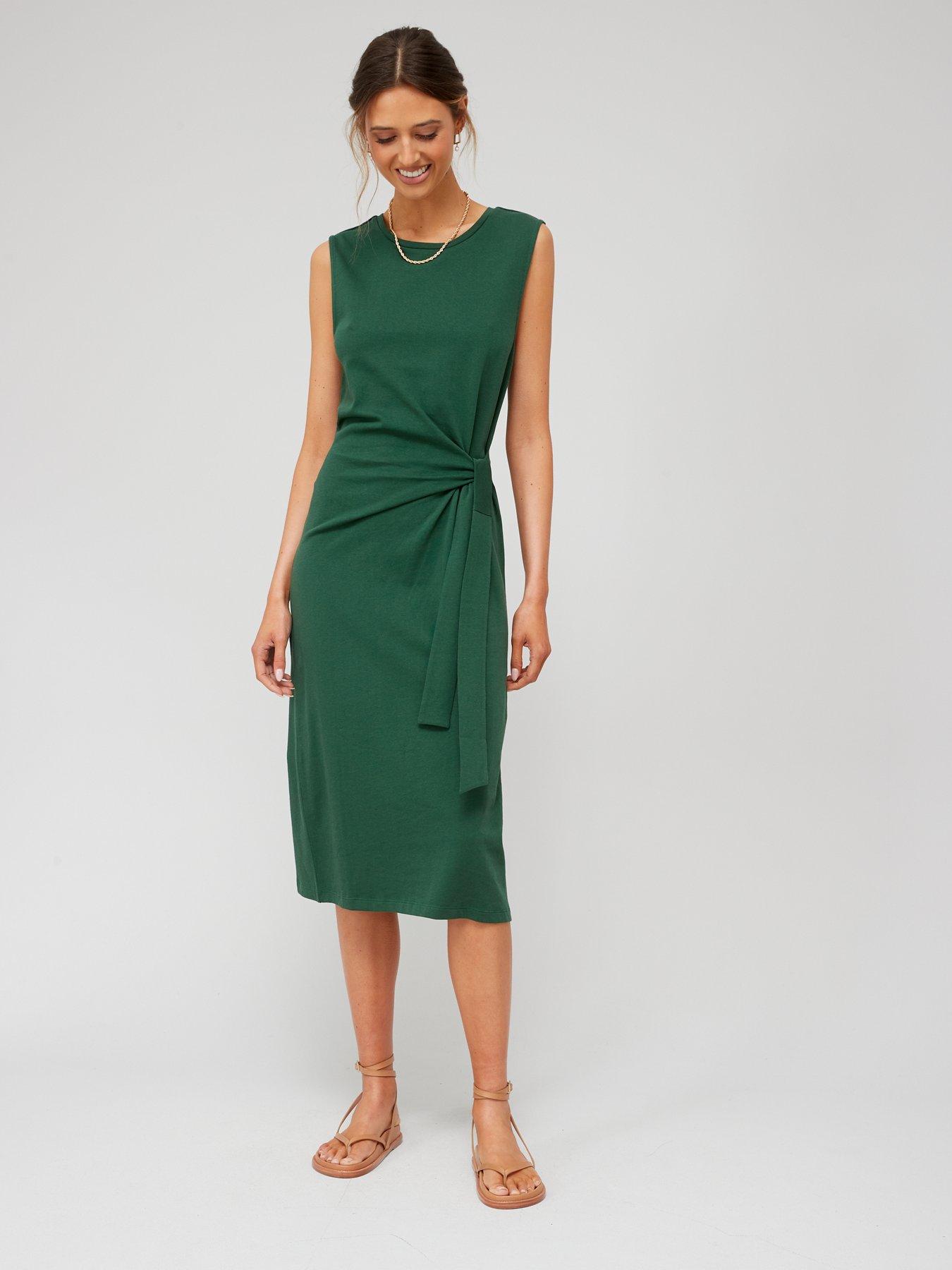 Ruched Jersey Dress Green