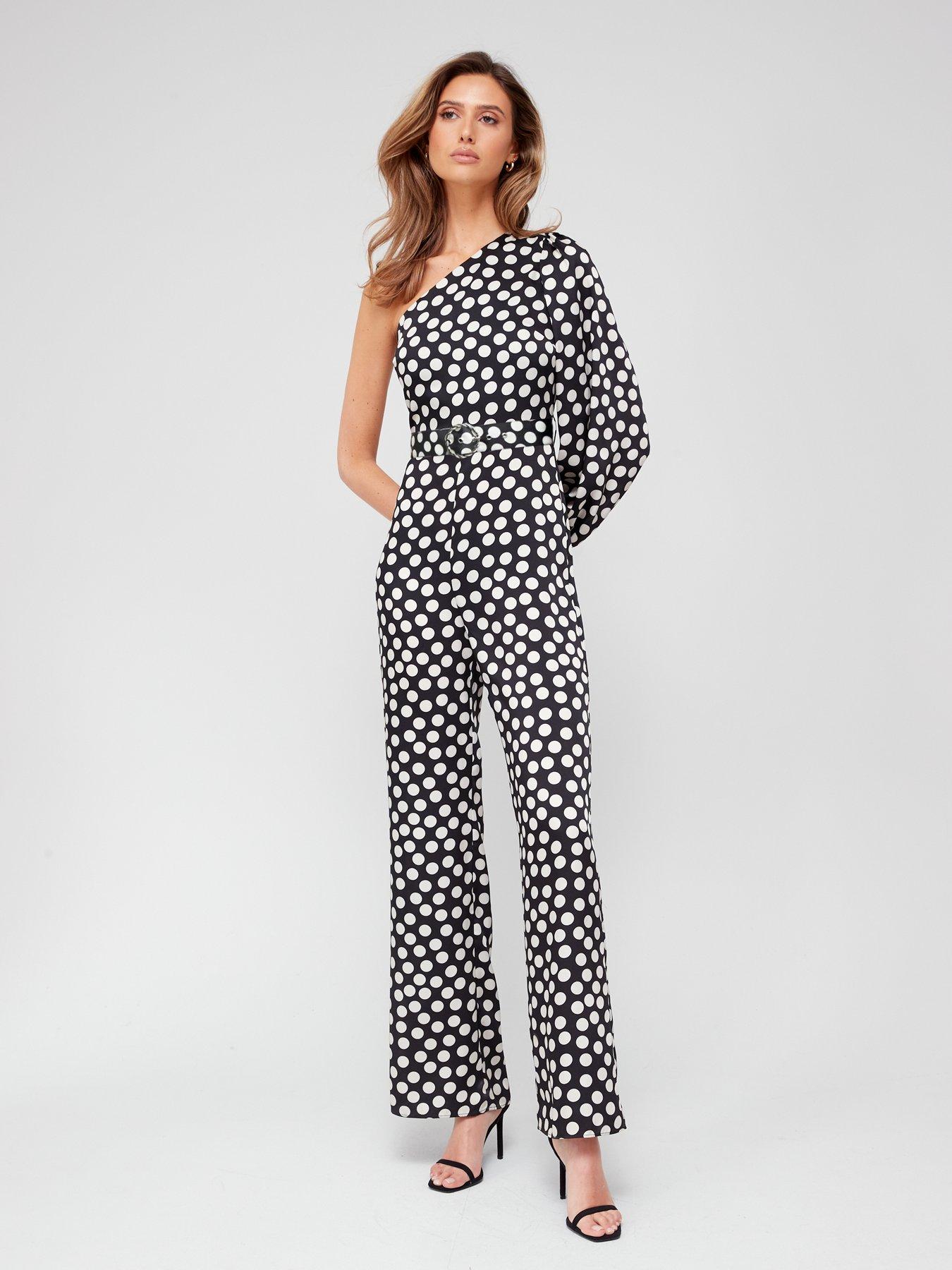 Polka Dots Asymmetric Jumpsuit