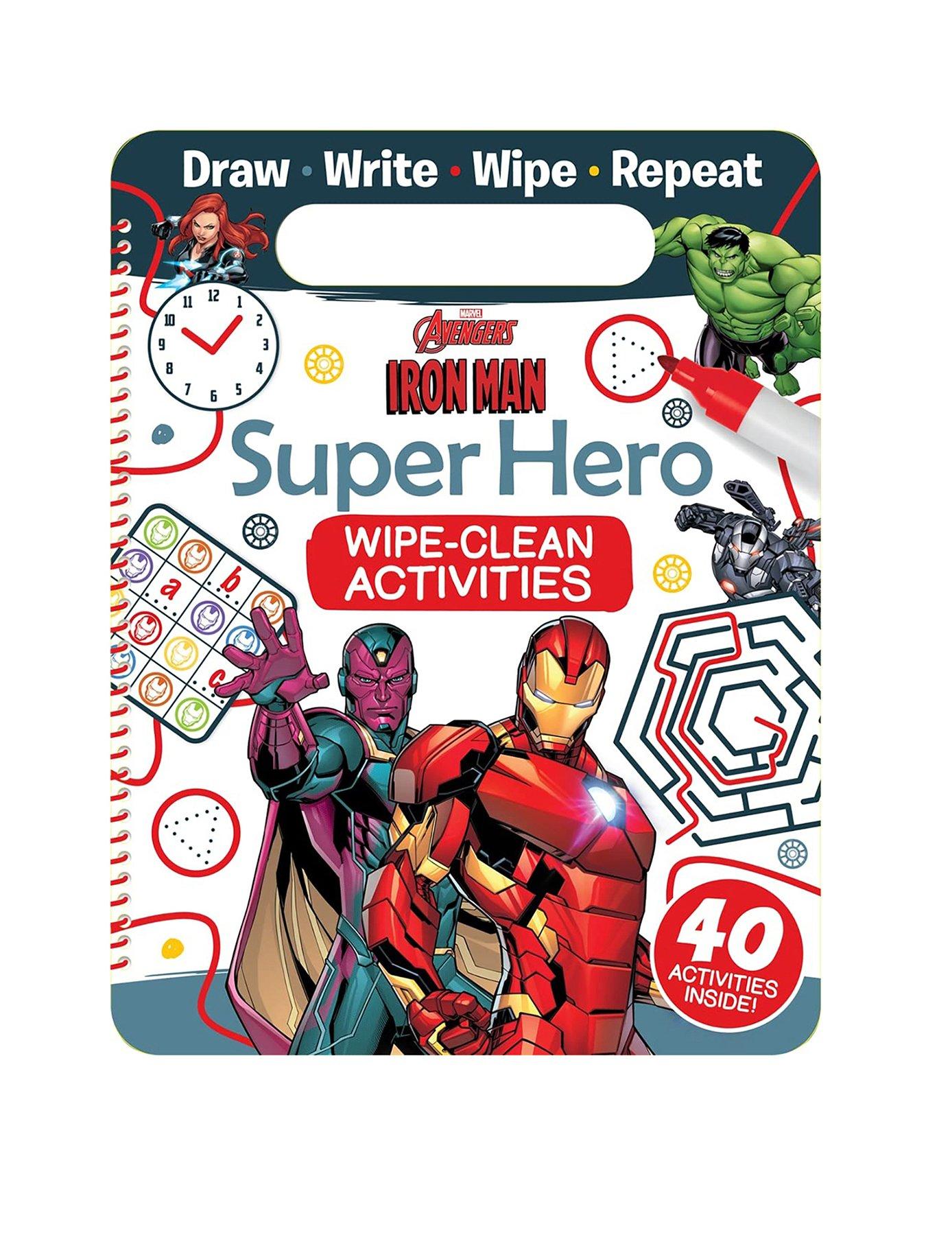 undefined Avengers Iron Man Super Hero Wipe-Clean Activities