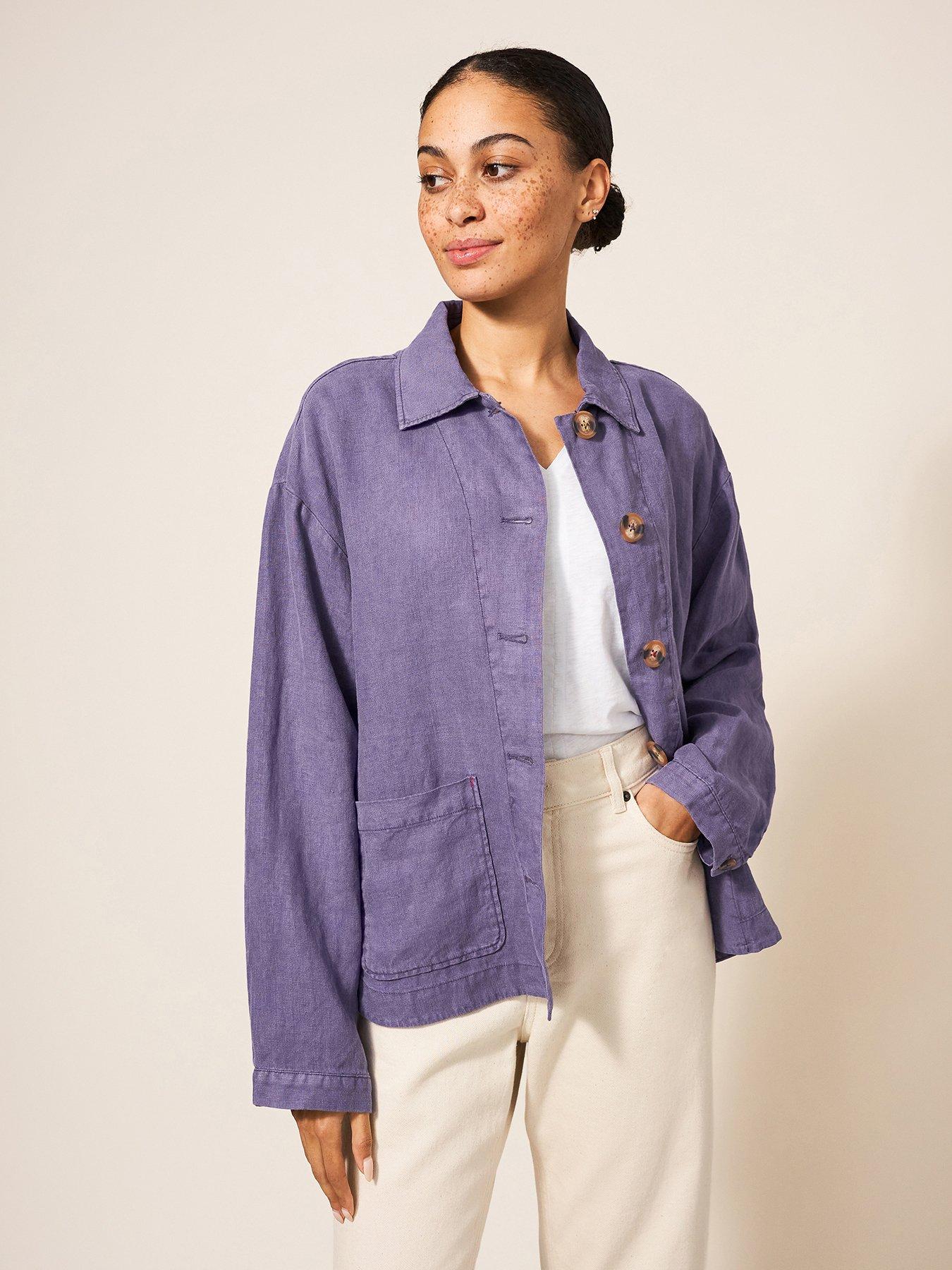 White Stuff Carrie Linen Jacket - Purple | littlewoods.com