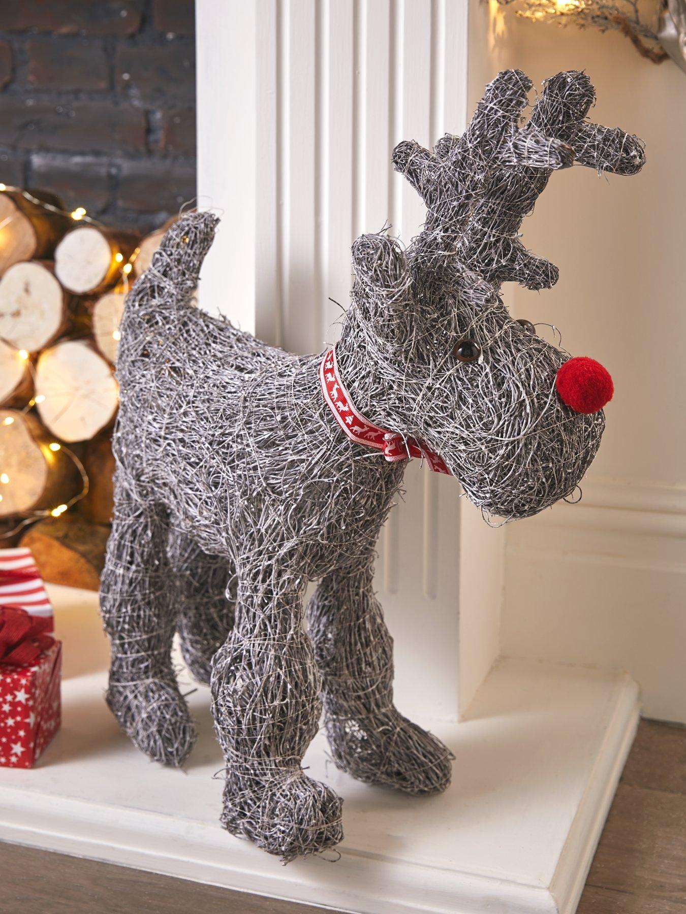 Heaven Sends Rattan Reindeer Christmas Decoration