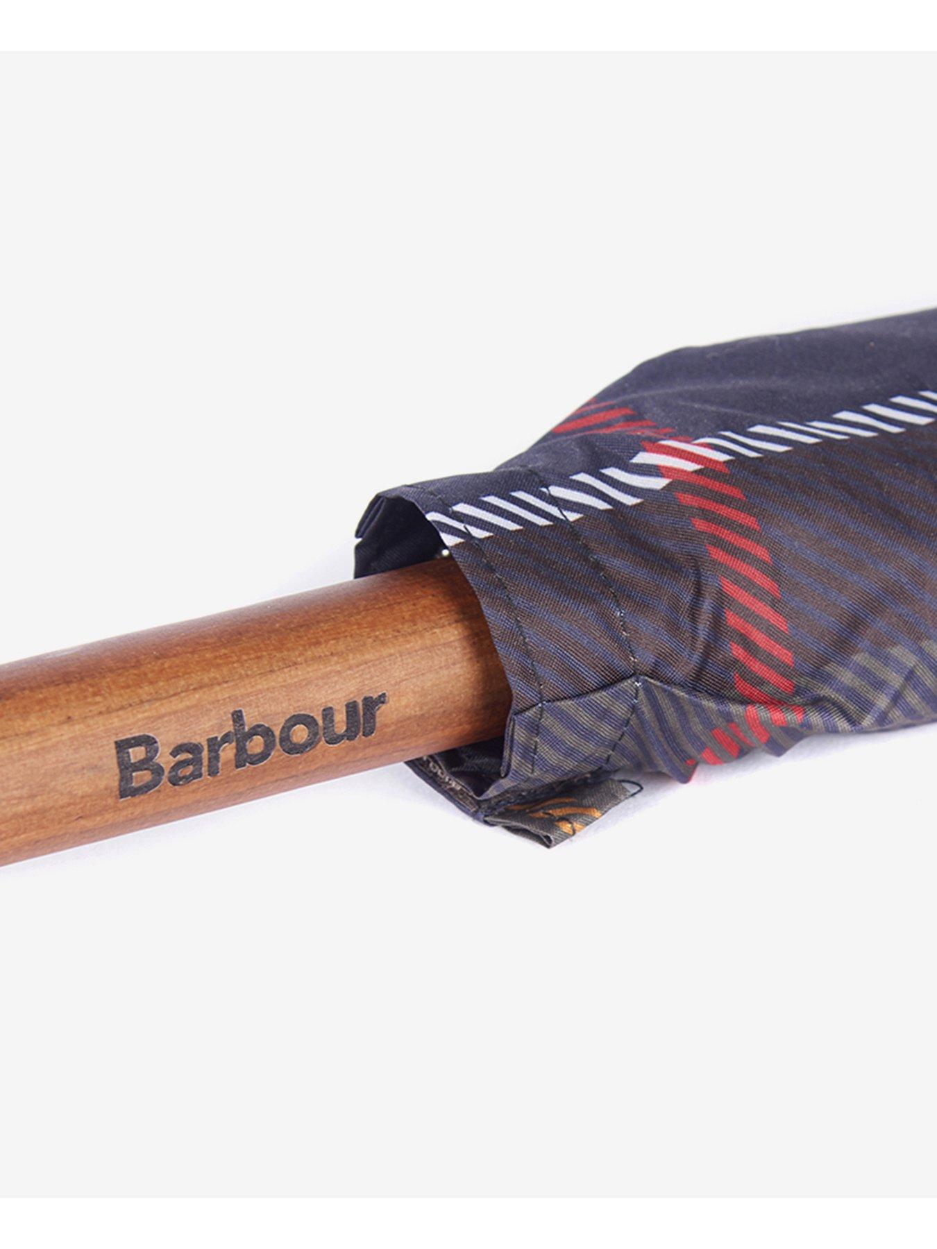  image of barbour-tartan-walker-umbrella-dark-green