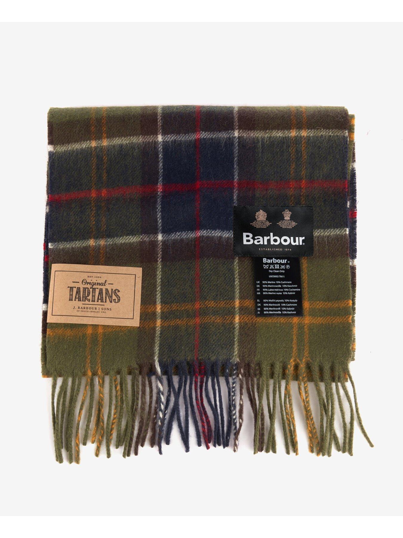 Image 3 of 3 of Barbour Wool Cashmere Tartan Scarf - Dark Green