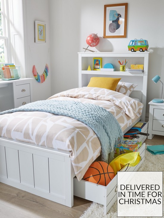 front image of very-home-atlanta-childrens-single-bed-with-drawersnbspstorage-headboard-and-mattress-options-buy-and-save-white
