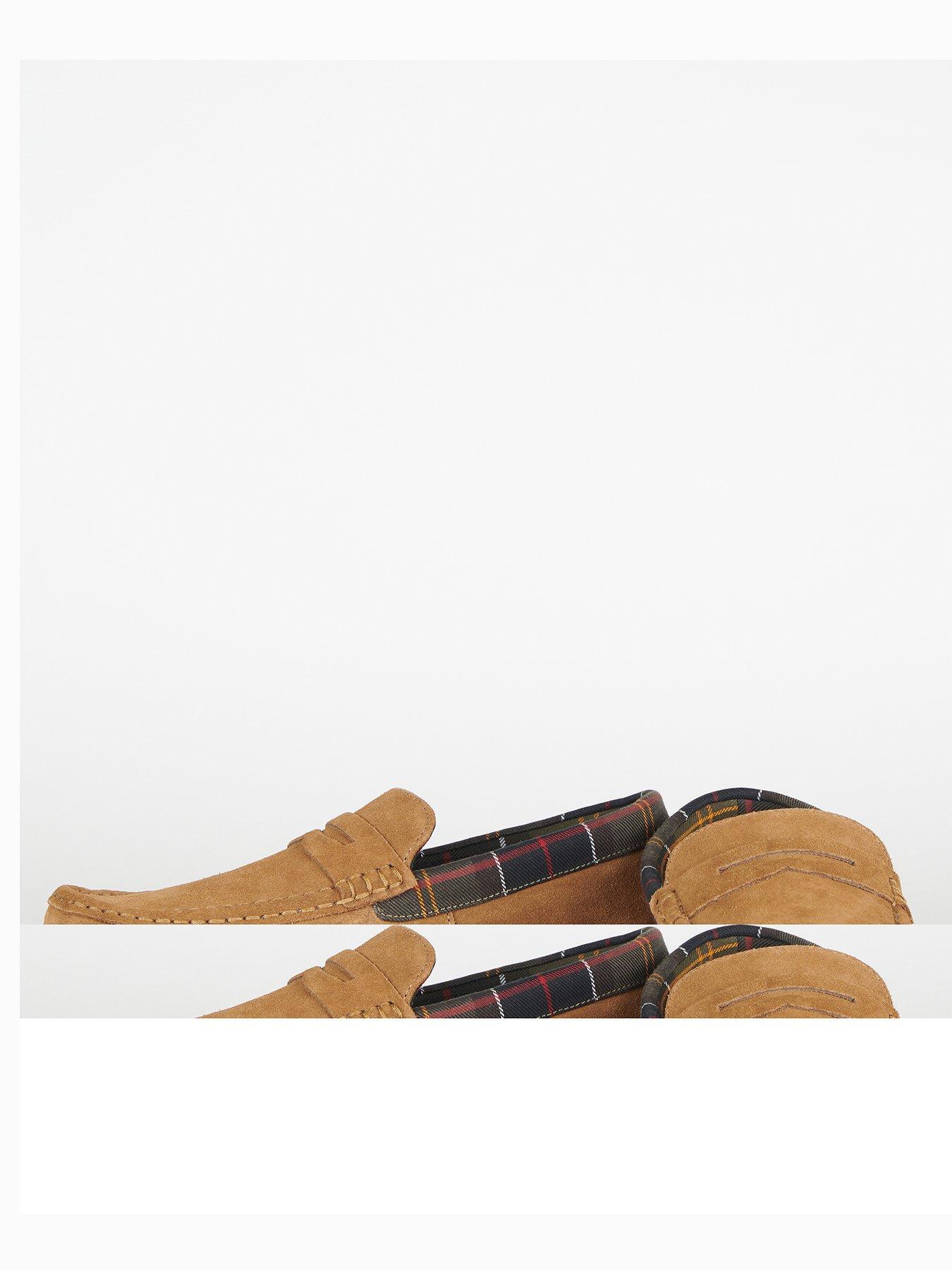  image of barbour-porterfield-suede-slippers-brown