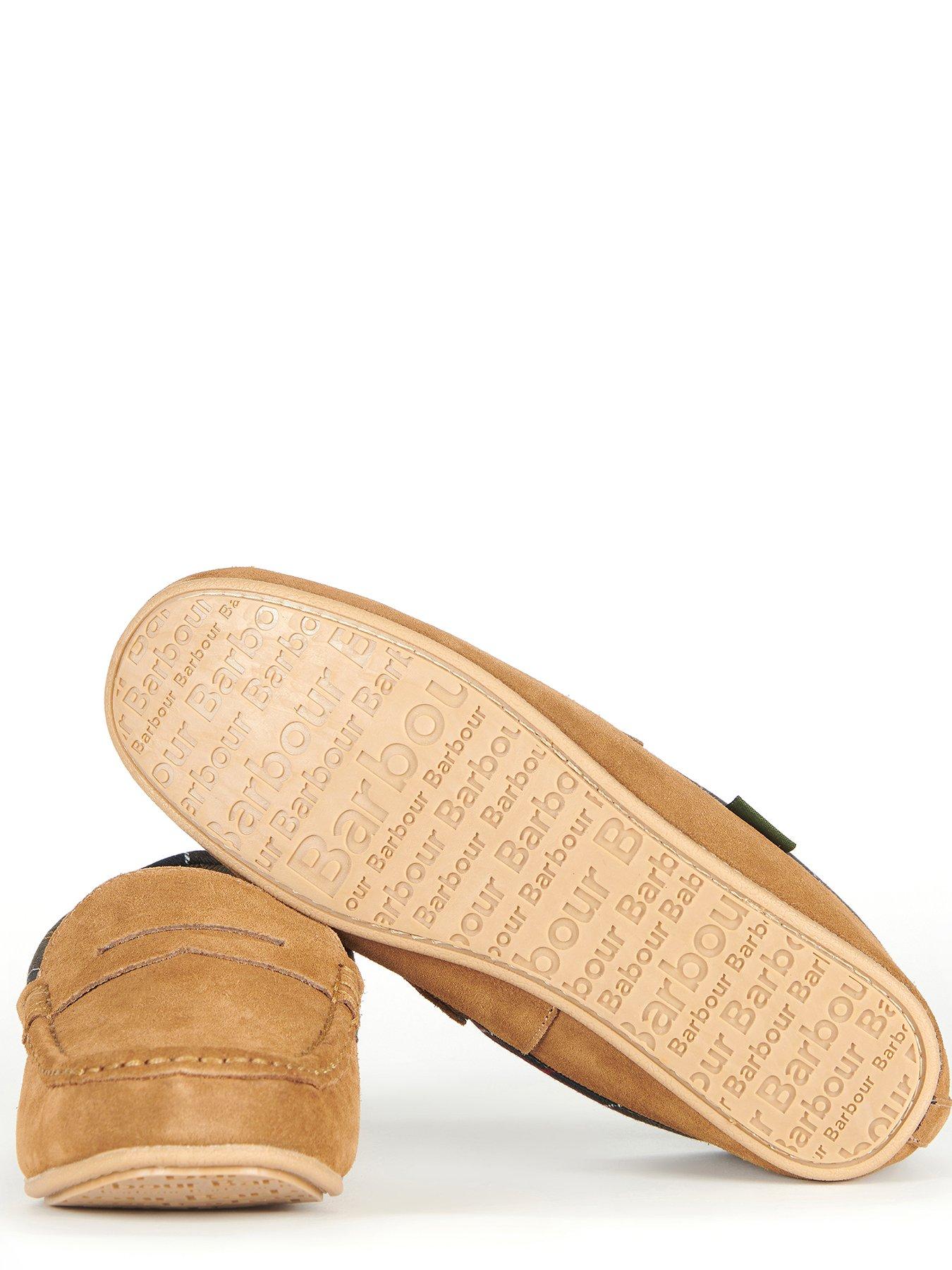  image of barbour-porterfield-suede-slippers-brown